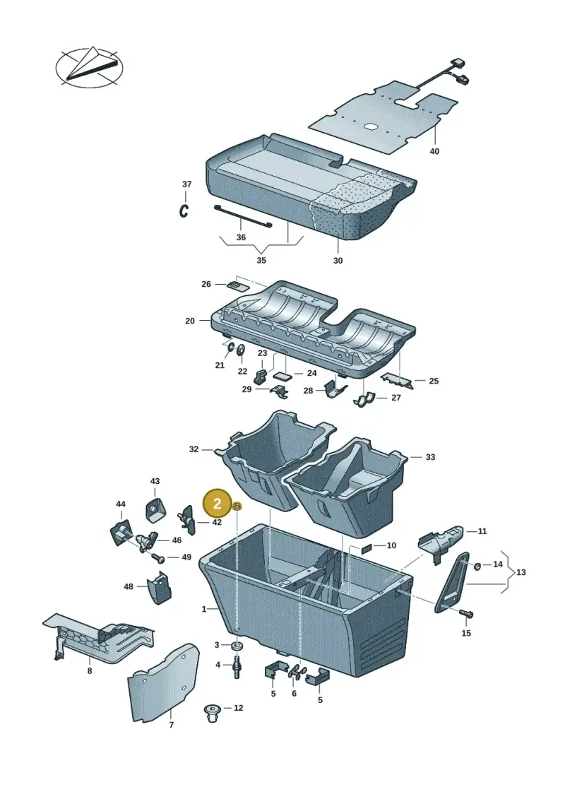 N10261310 — Volkswagen Caravelle (2019-2024) diagram 7ep881010, position 2