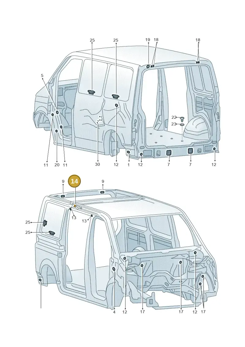 N10265401 — Volkswagen California Camper (2015-2019) diagram 410803360, position 14