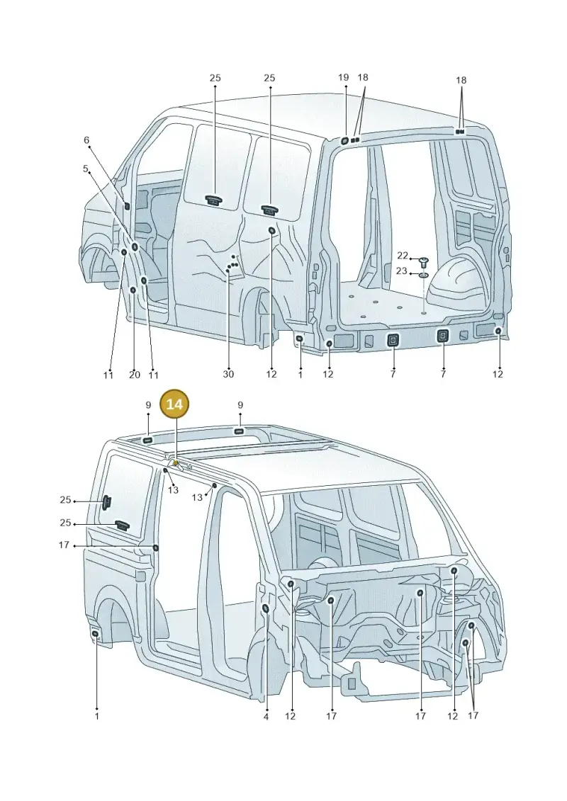 N10265401 — Volkswagen Transport. multivan (2019-2024) diagram 861803360, position 14