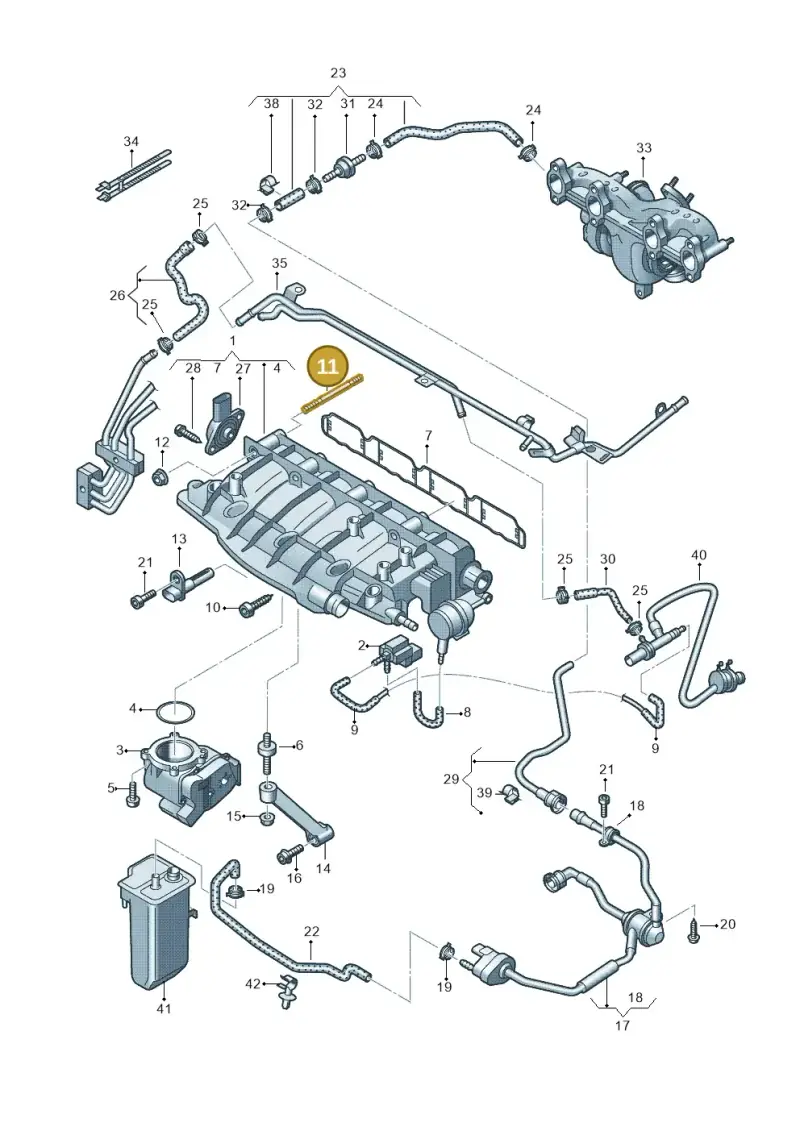 N10277103 — Volkswagen Golf estate (2009-2013) diagram 609133520, position 11