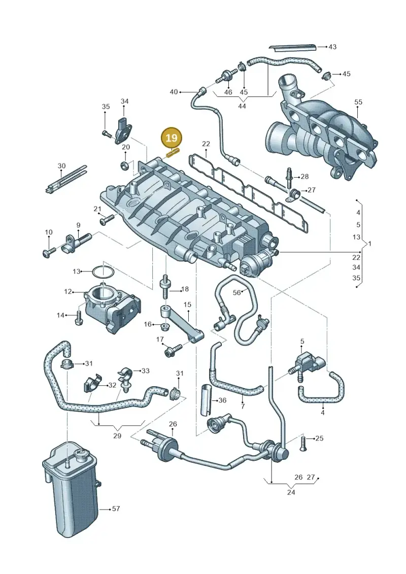 N10277103 — Volkswagen Jetta (2010-2014) diagram 642133290, position 19