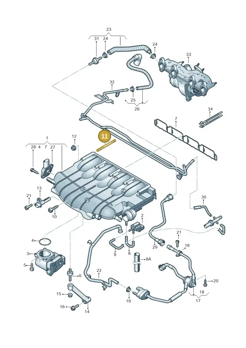 N10277103 — Volkswagen Golf (2011-2013) diagram 649133300, position 11