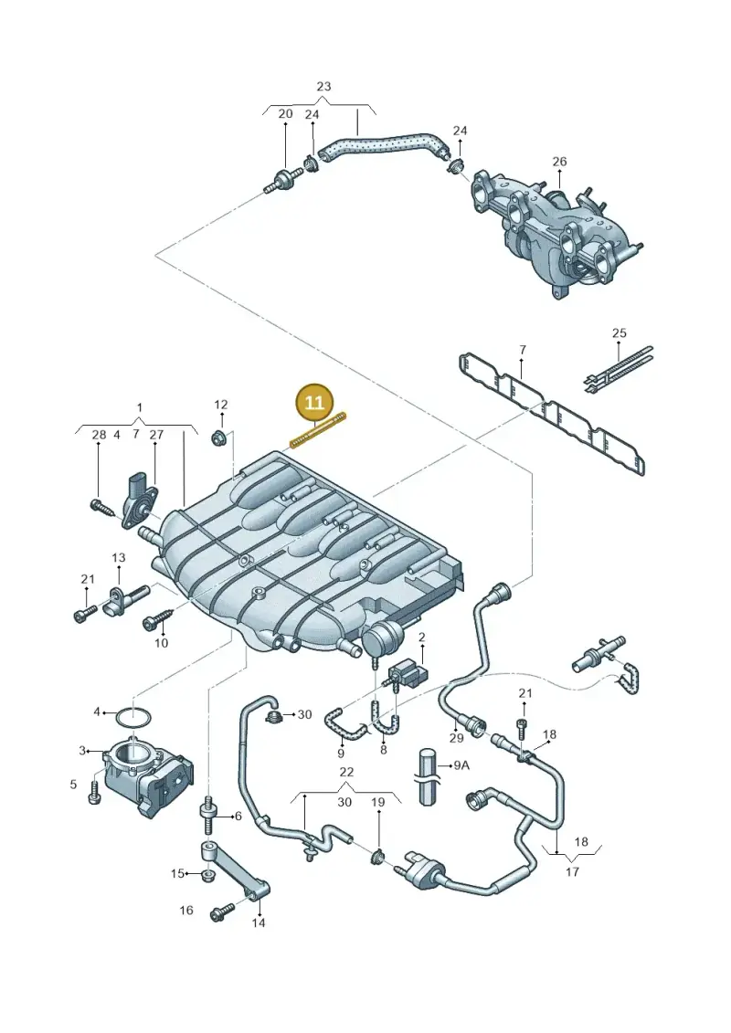 N10277103 — Volkswagen Scirocco 2.0 (2014-2017) diagram 718133300, position 11