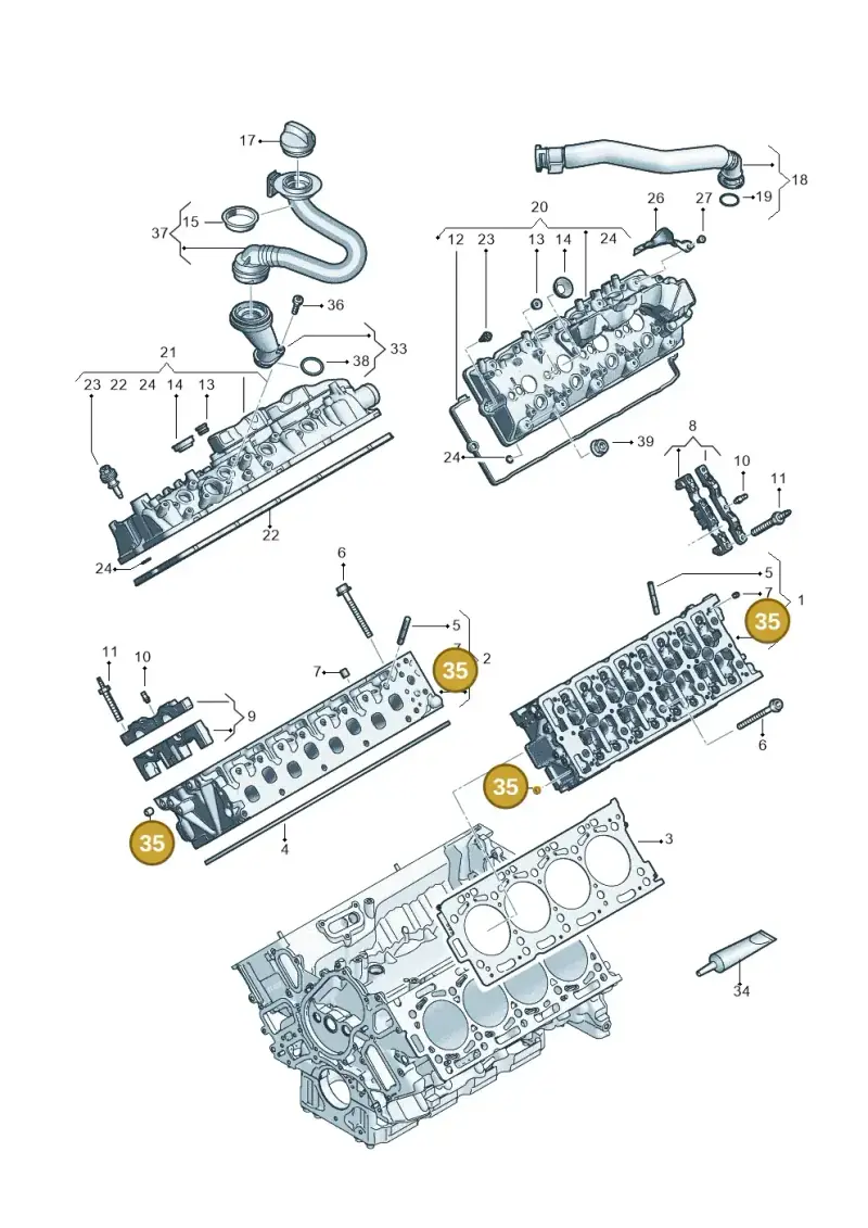 N10283304 — Volkswagen Touareg (2017-2023) diagram 439103070, position 35