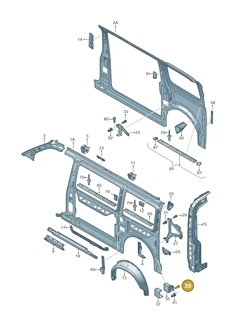 N10285402 — Volkswagen Transp. caravelle (2011-2015) diagram 410809000, position 39