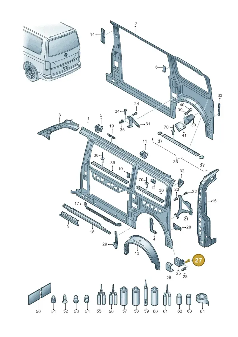 N10285402 — Volkswagen Caravelle (2019-2024) diagram 861809000, position 27