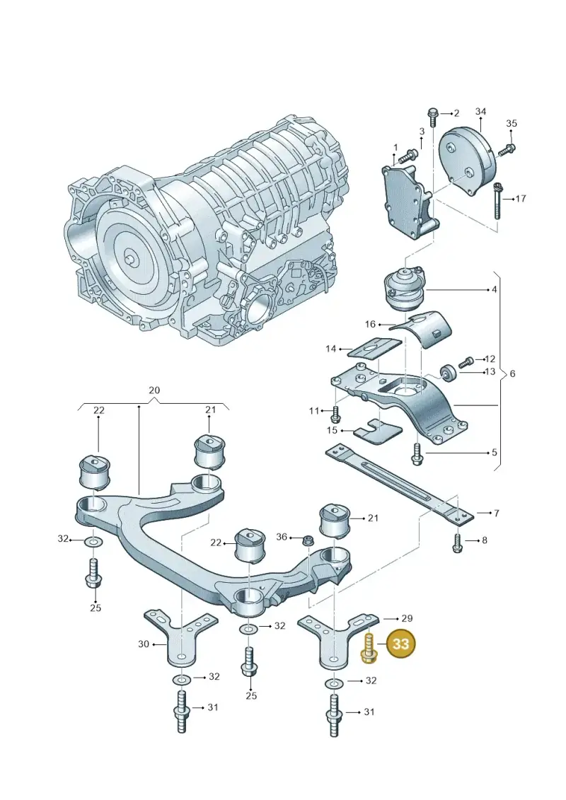 N10285906 — Volkswagen Phaeton (lang) (2003-2006) diagram 258399700, position 33