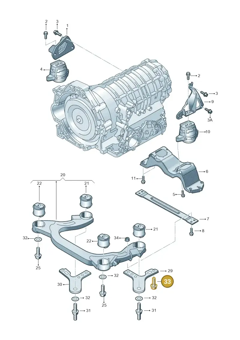 N10285906 — Volkswagen Phaeton 4motion (2010-2016) diagram 258399800, position 33