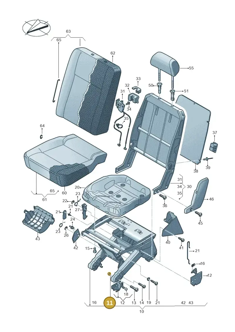 N10286111 — Volkswagen Caravelle (2019-2024) diagram 861883200, position 11