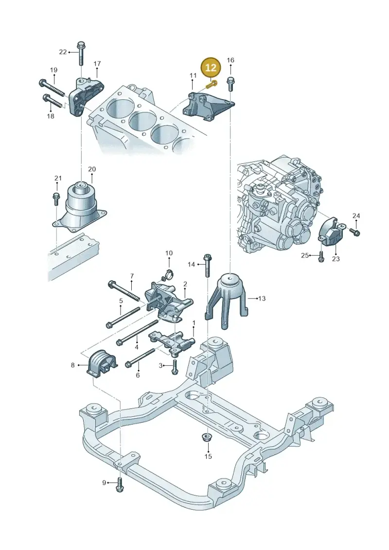 N10290206 — Volkswagen Transp. dropside (2008-2009) diagram 410199300, position 12