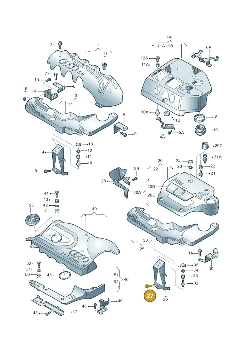 N10303603 — Volkswagen Jetta Wagon (2001-2001) diagram 194103700, position 27