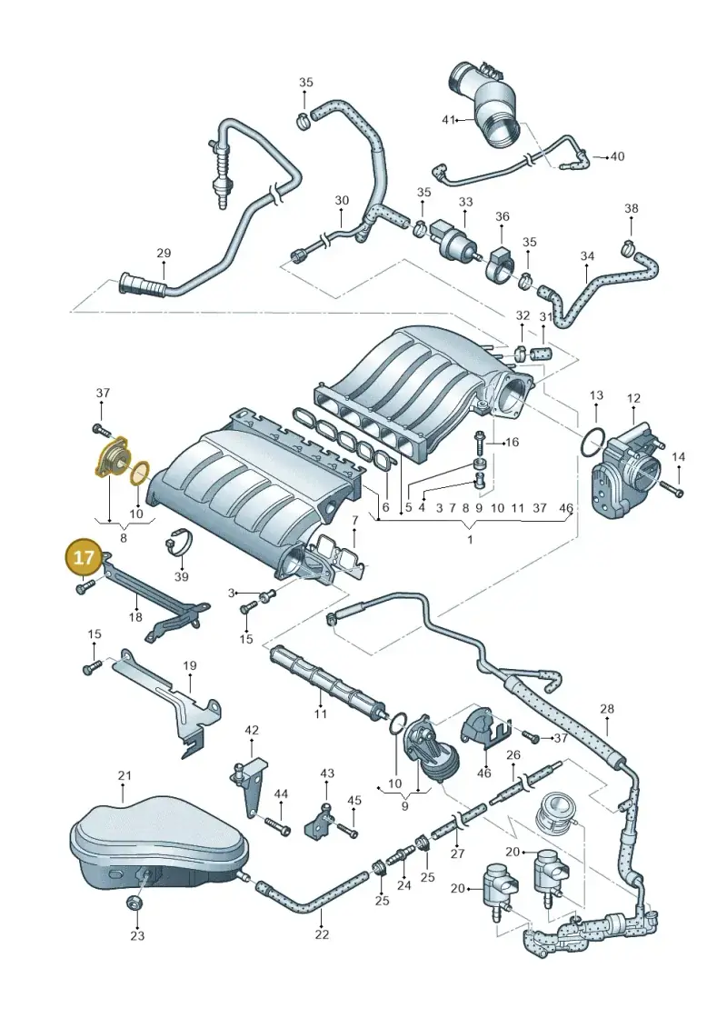 N10303603 — Volkswagen Passat/4Motion/W8 (2000-2002) diagram 195133670, position 17