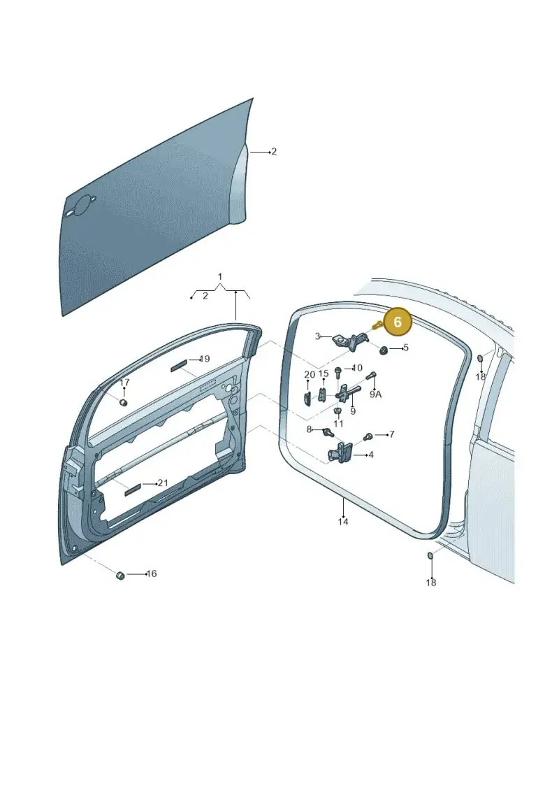 N10303603 — Volkswagen New Beetle (2001-2005) diagram 467831100, position 6