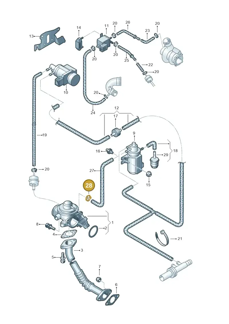N10310001 — Volkswagen Sharan (2008-2010) diagram 244131200, position 28