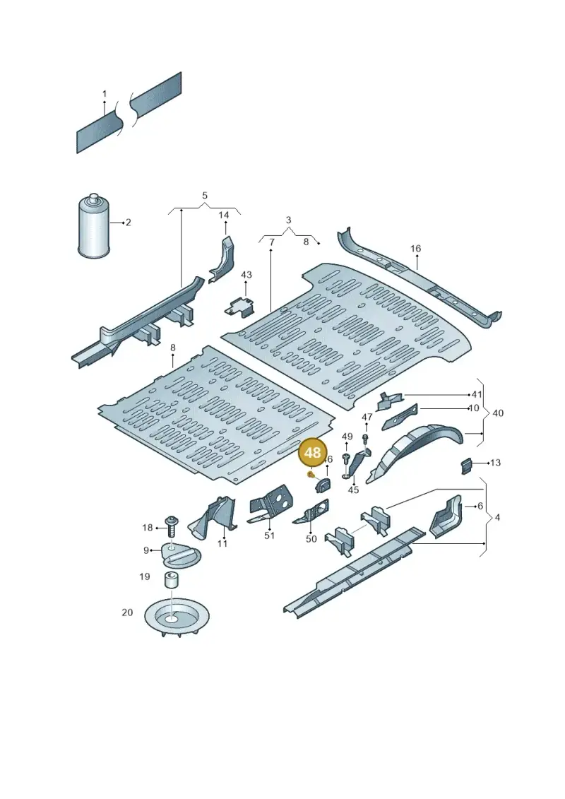 N10311403 — Volkswagen Transp. caravelle (2011-2015) diagram 410801200, position 48