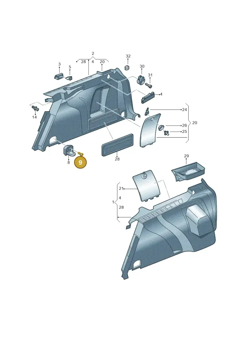 N10311403 — Volkswagen Passat saloon (2010-2015) diagram 460867900, position 9