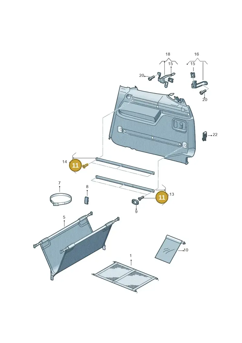 N10311403 — Volkswagen Sharan BlueMotion (2015-2022) diagram 689861300, position 11