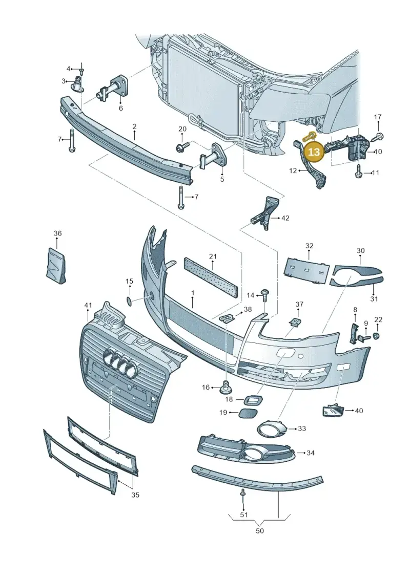 N10312603 — Audi A4/S4 Cabrio./qu. 07> (2006-) diagram 454807000, position 13