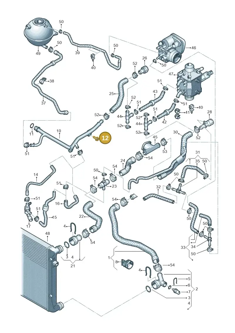 N10314403 — Volkswagen Golf (2011-2013) diagram 729121200, position 12