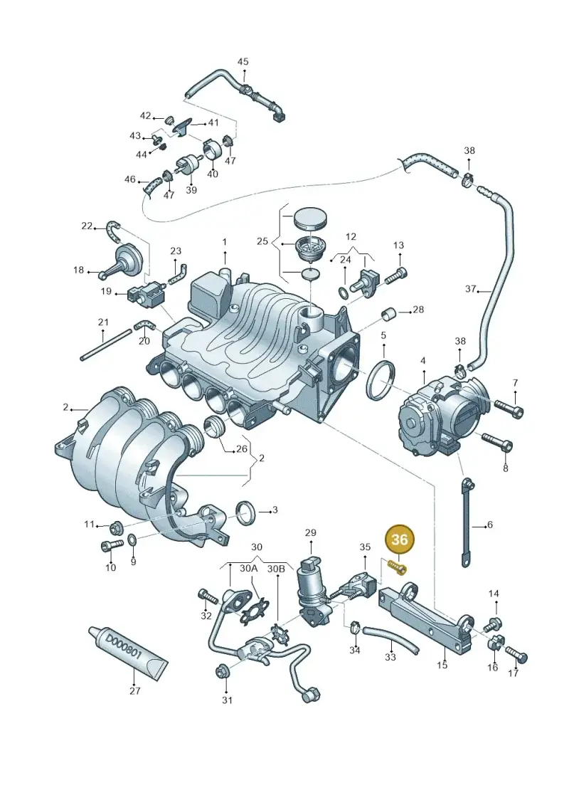 N10323102 — Volkswagen New Beetle             06> (2005-) diagram 194133150, position 36