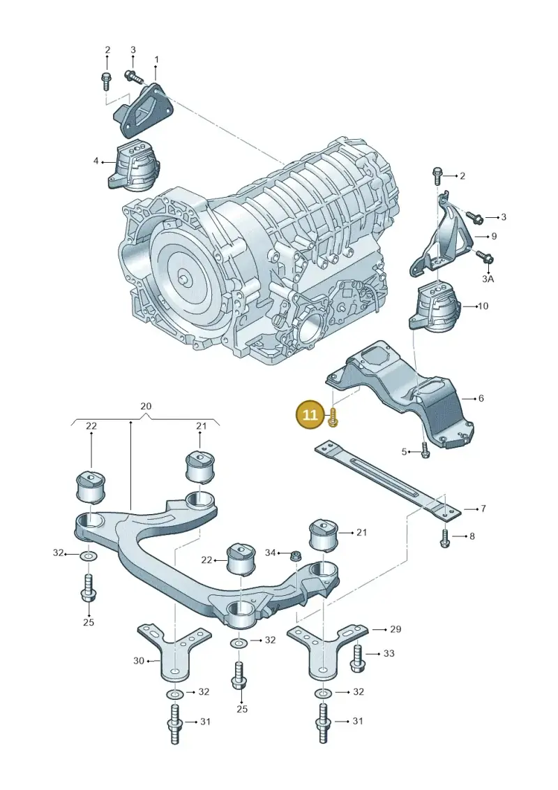 N10323205 — Volkswagen Phaeton 4motion (2010-2016) diagram 258399800, position 11