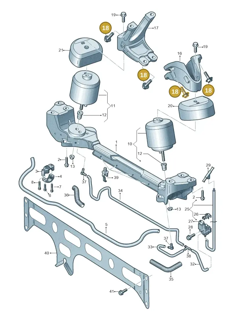 N10323205 — Volkswagen Phaeton 4motion (2010-2016) diagram 710199500, position 18