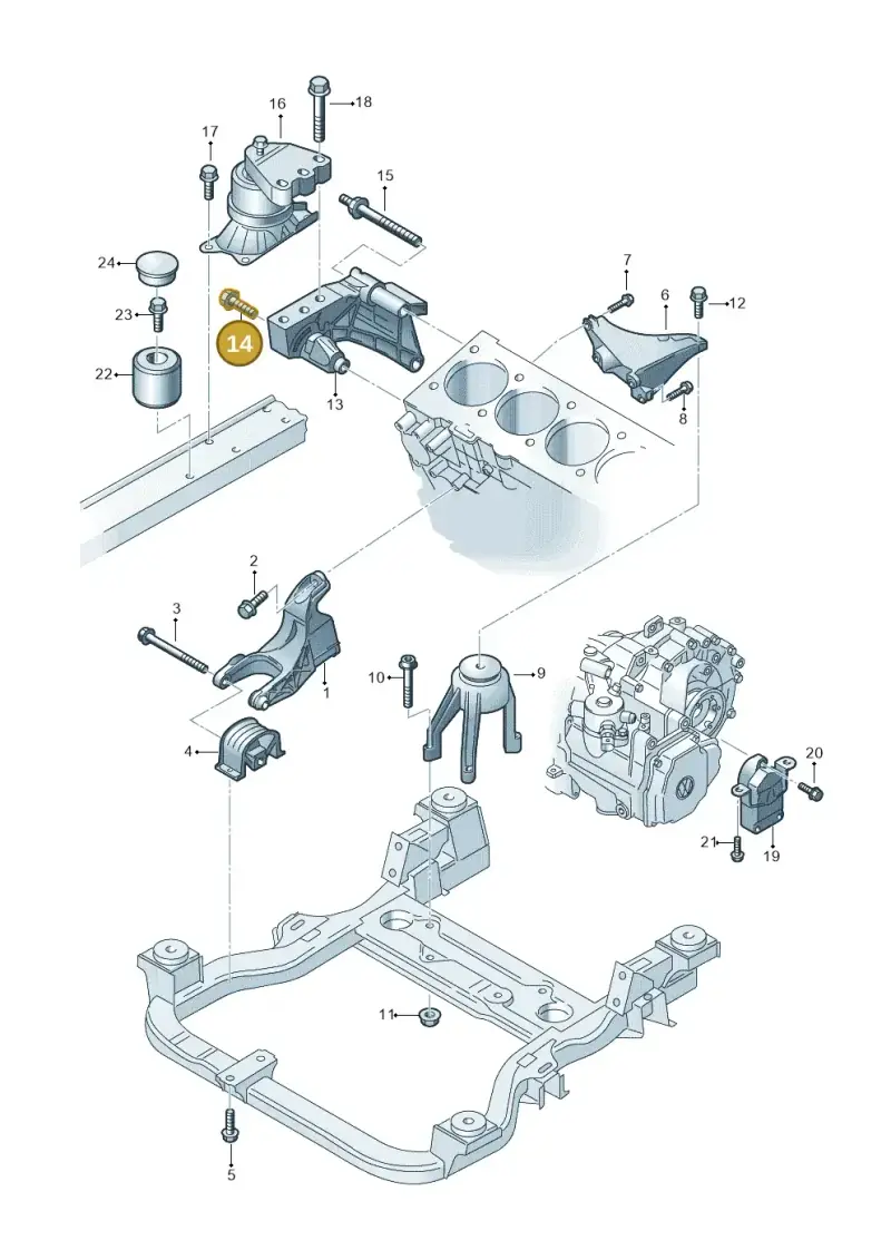 N10328002 — Volkswagen Transp. caravelle (2008-2009) diagram 410199200, position 14