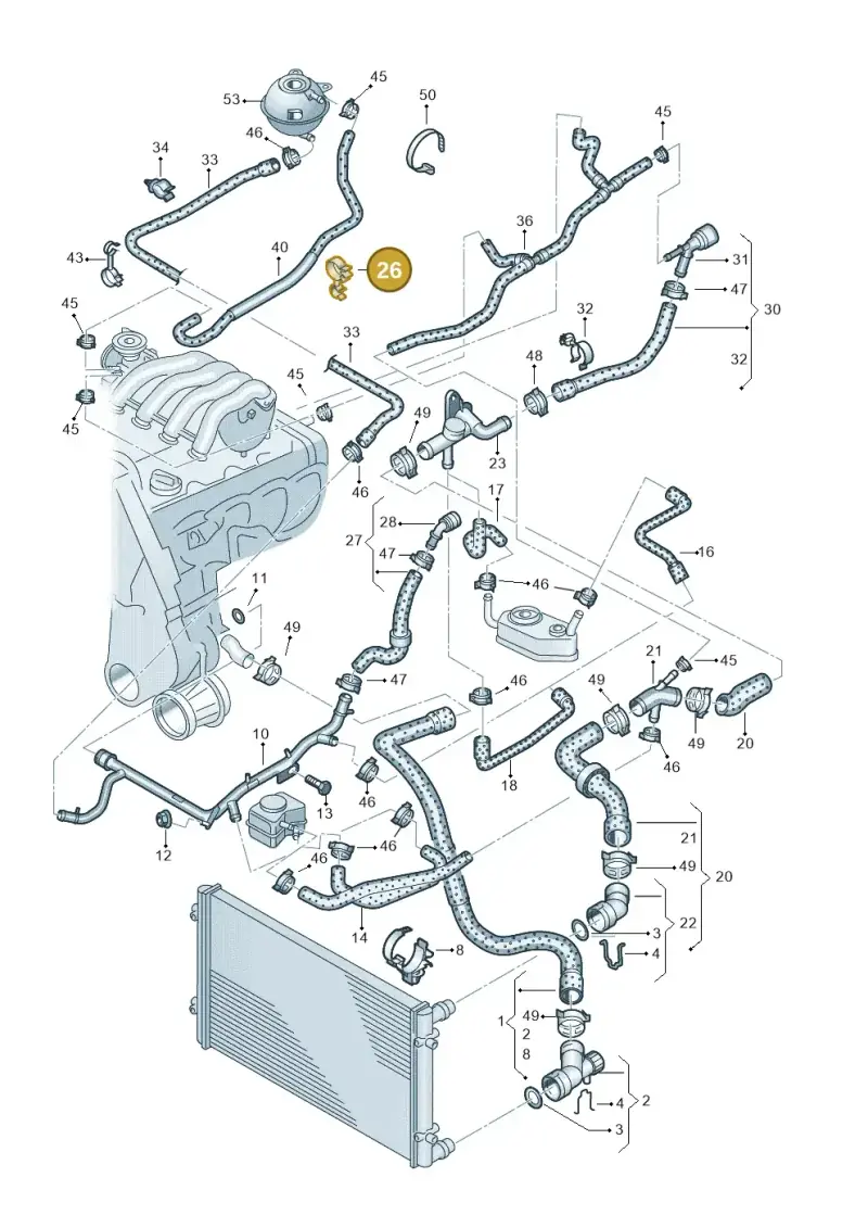 N10328301 — Volkswagen Jetta/Wagon (2002-2006) diagram 405121310, position 26