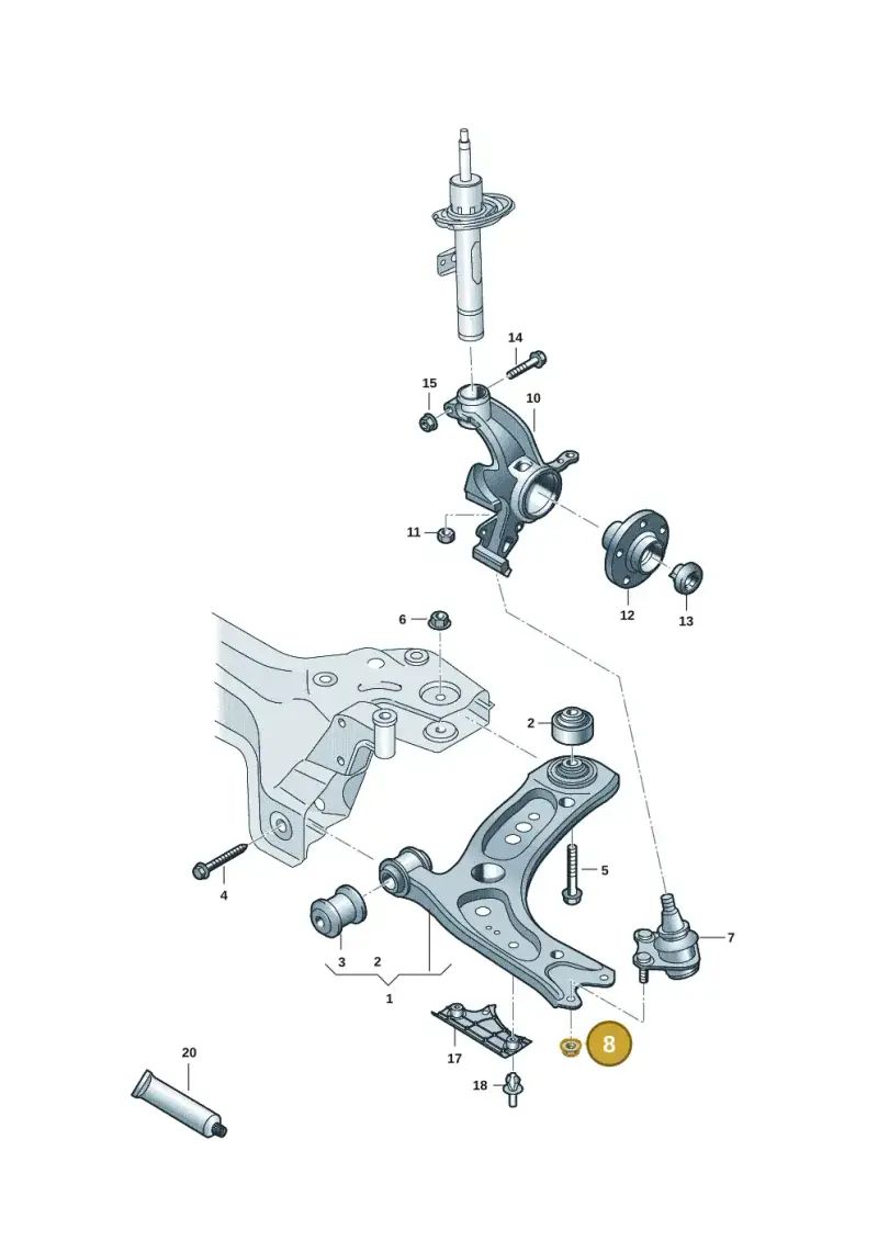 N10332002 — Volkswagen Taigo (2021-2024) diagram 2gc407000, position 8