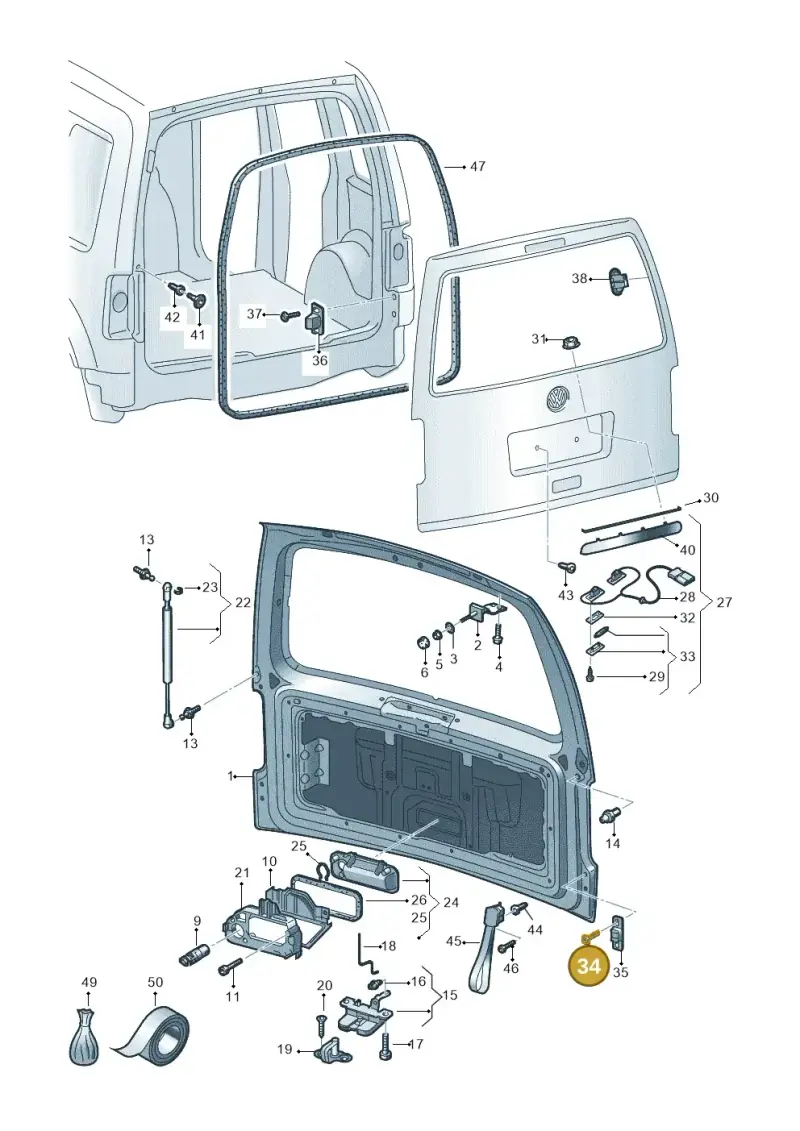 N10334605 — Volkswagen Caddy Maxi Kombi (2010-2015) diagram 690827300, position 34
