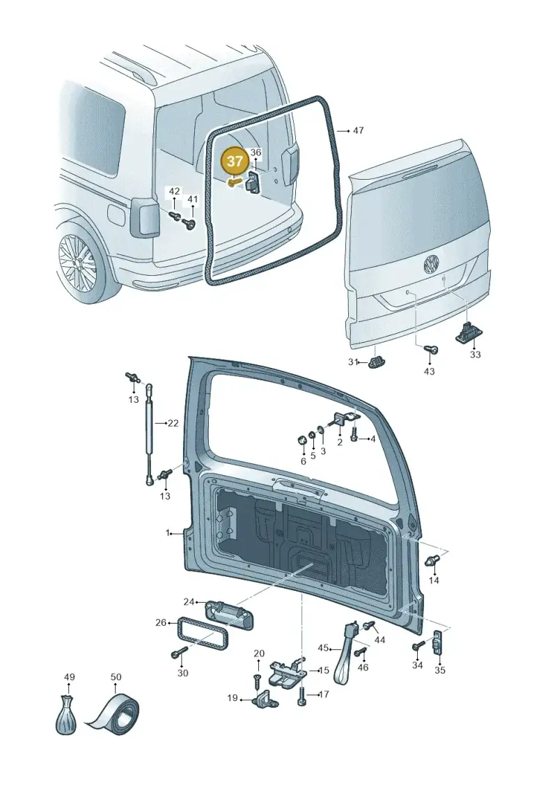 N10334605 — Volkswagen Caddy kombi (2015-2020) diagram 866827000, position 37