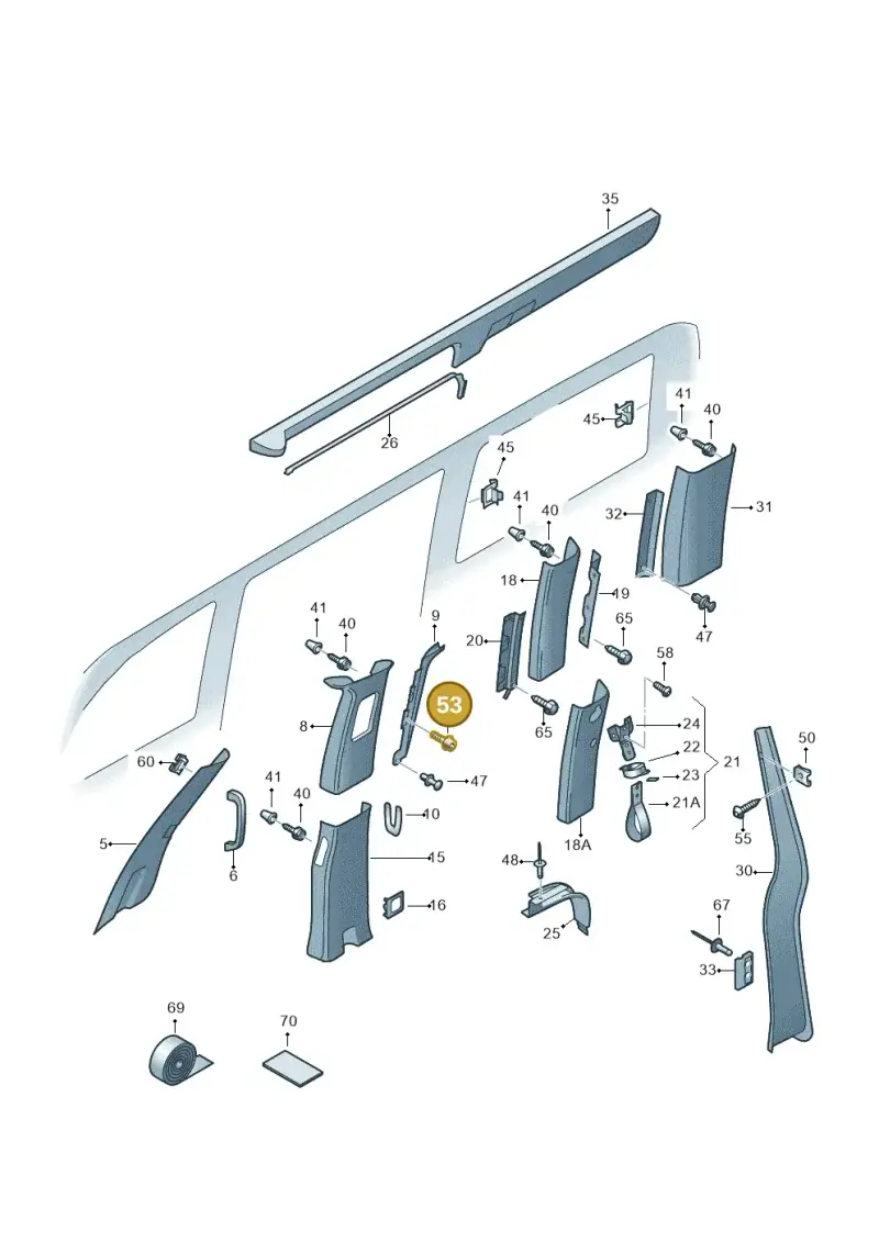 N10335202 — Volkswagen Caravelle (2019-2024) diagram 871867700, position 53