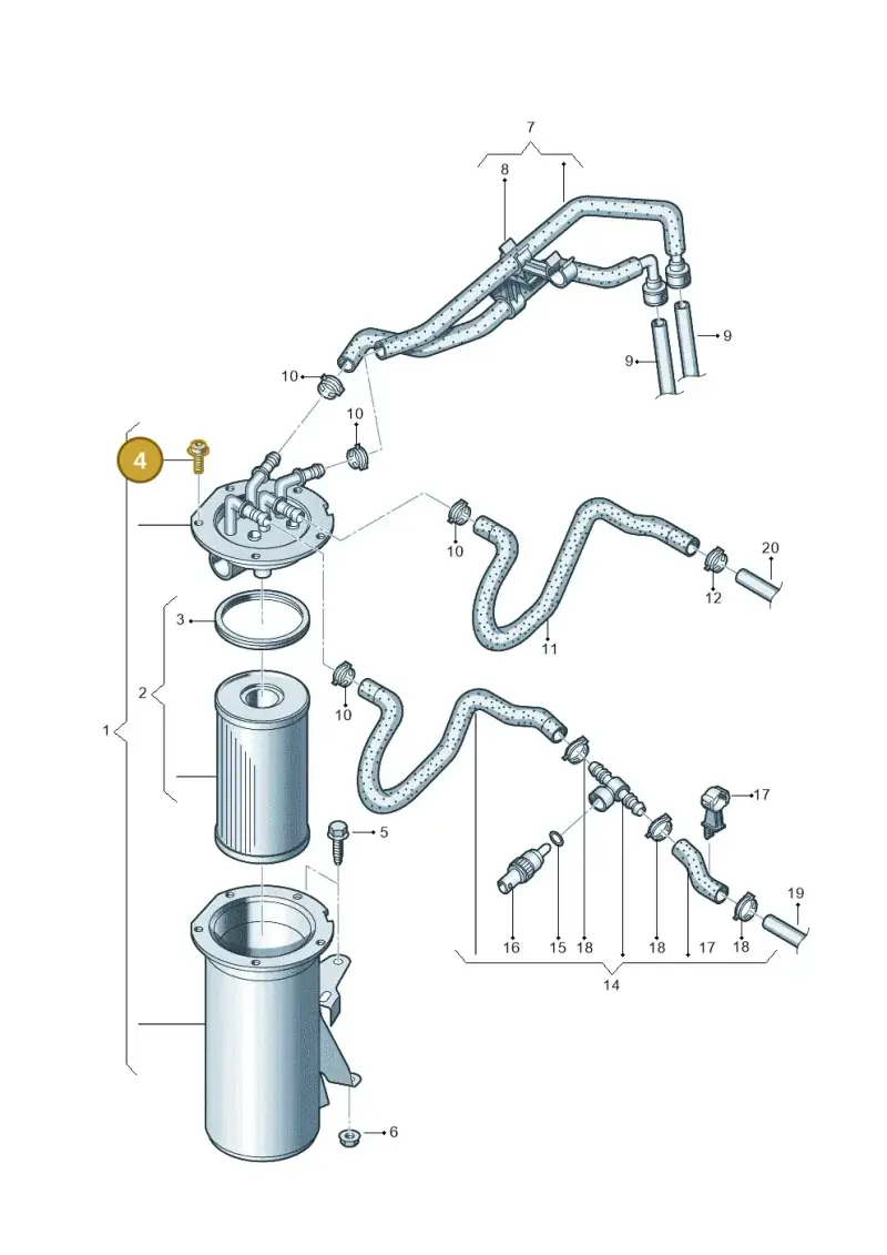 N10335205 — Volkswagen Jetta (2014-2017) diagram 694127100, position 4