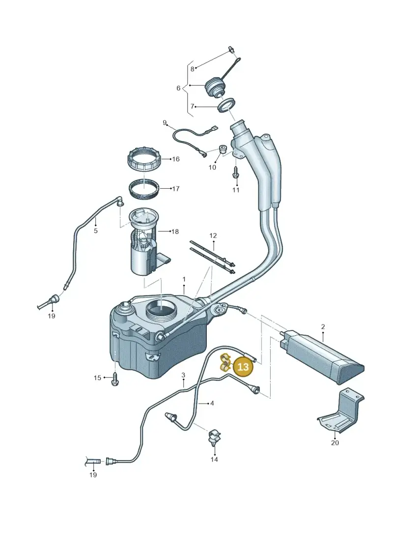 N10335501 — Volkswagen Up! 1.0 BlueMotion (2016-2023) diagram 723201040, position 13