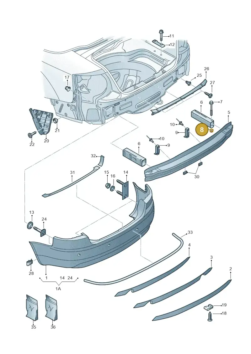 N10340203 — Audi RS4 qu.           07> (2006-) diagram 273807500, position 8