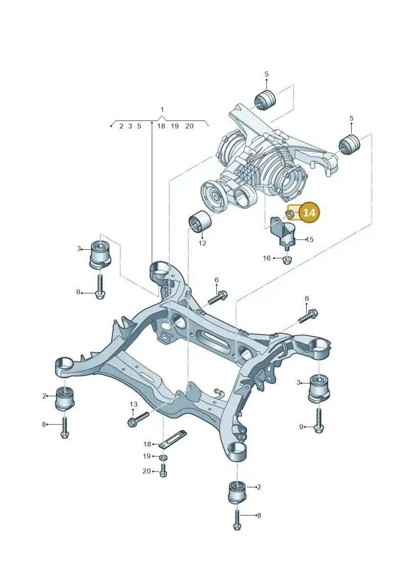 N10340203 — Audi A8 (2017-2025) diagram 838505070, position 14