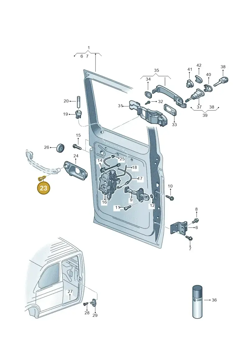 N10347403 — Volkswagen Single-cab transp. (2015-2019) diagram 411841000, position 23