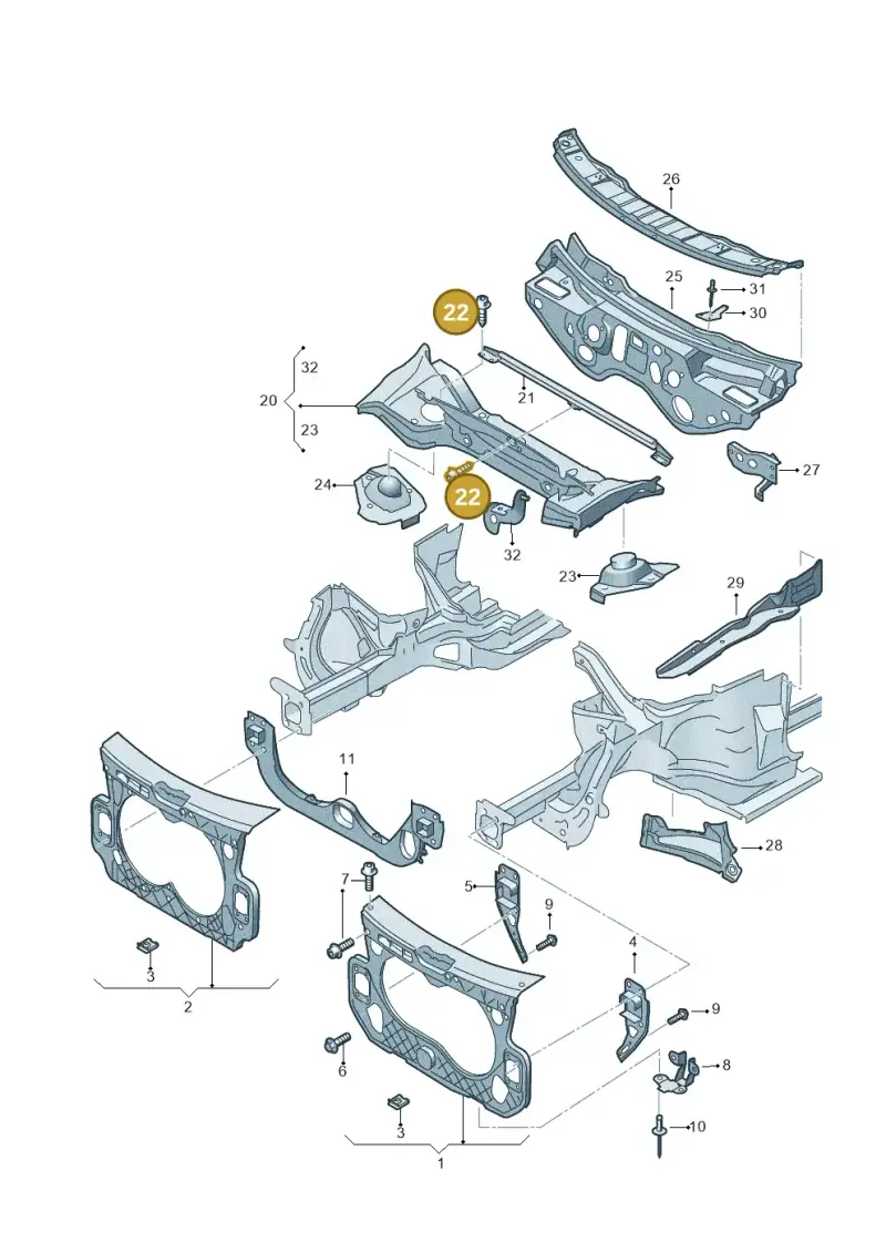 N10347804 — Audi A6 2.7 TDI (2008-2011) diagram 448805000, position 22
