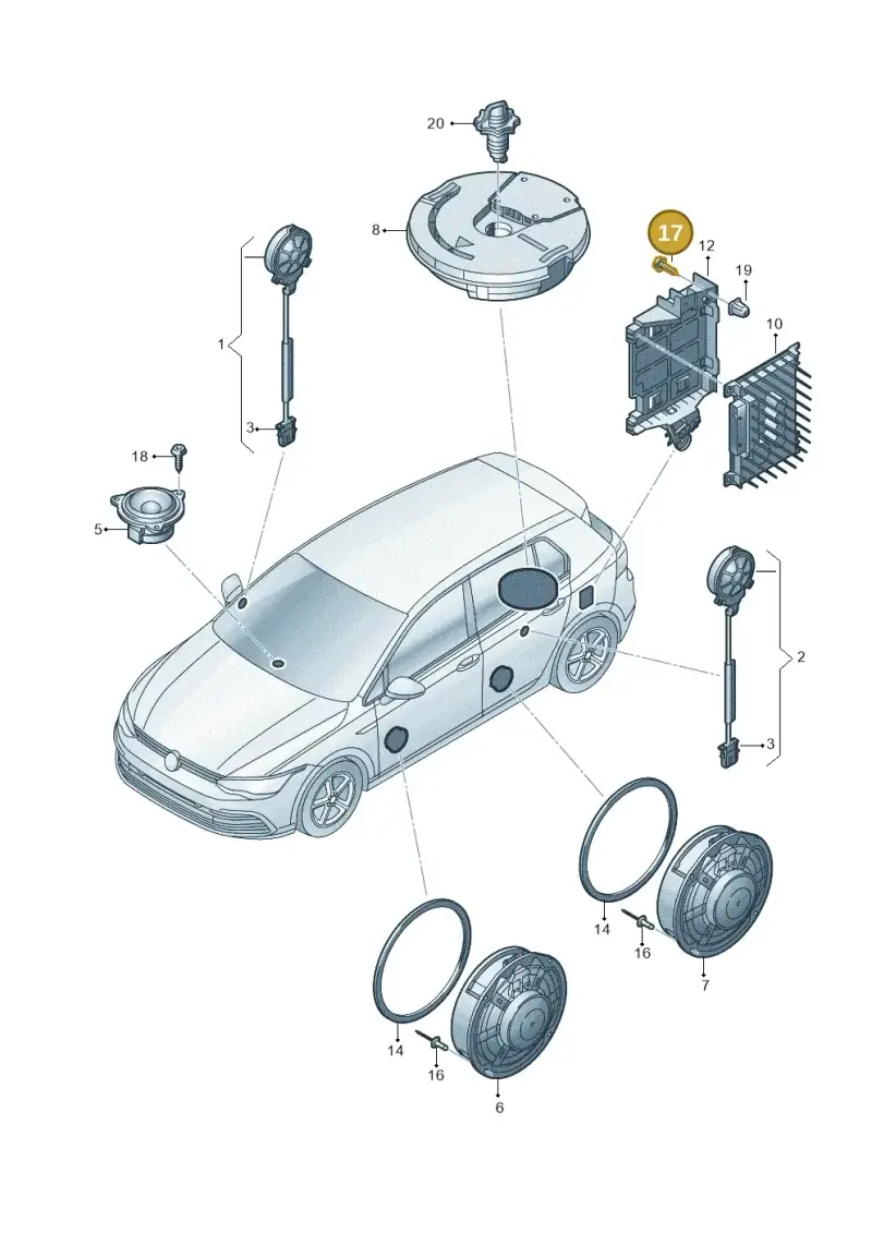 N10354602 — Volkswagen Golf 2.0 BlueMotion (2019-2024) diagram 5h0035035, position 17