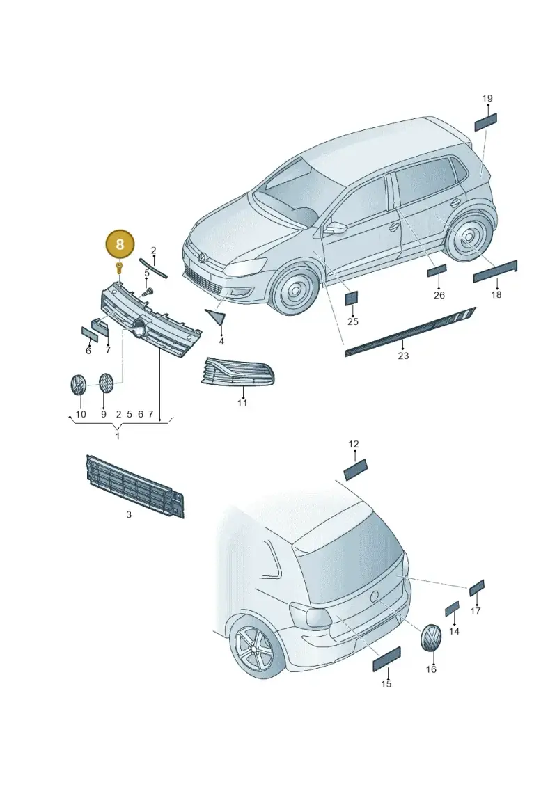 N10354602 — Volkswagen Polo 1.4 BlueMotion (2014-2017) diagram 773853000, position 8