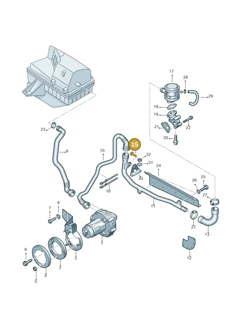 N10402103 — Volkswagen PASSAT/4MOTION/W8 (2002-2005) diagram 261131030, position 15