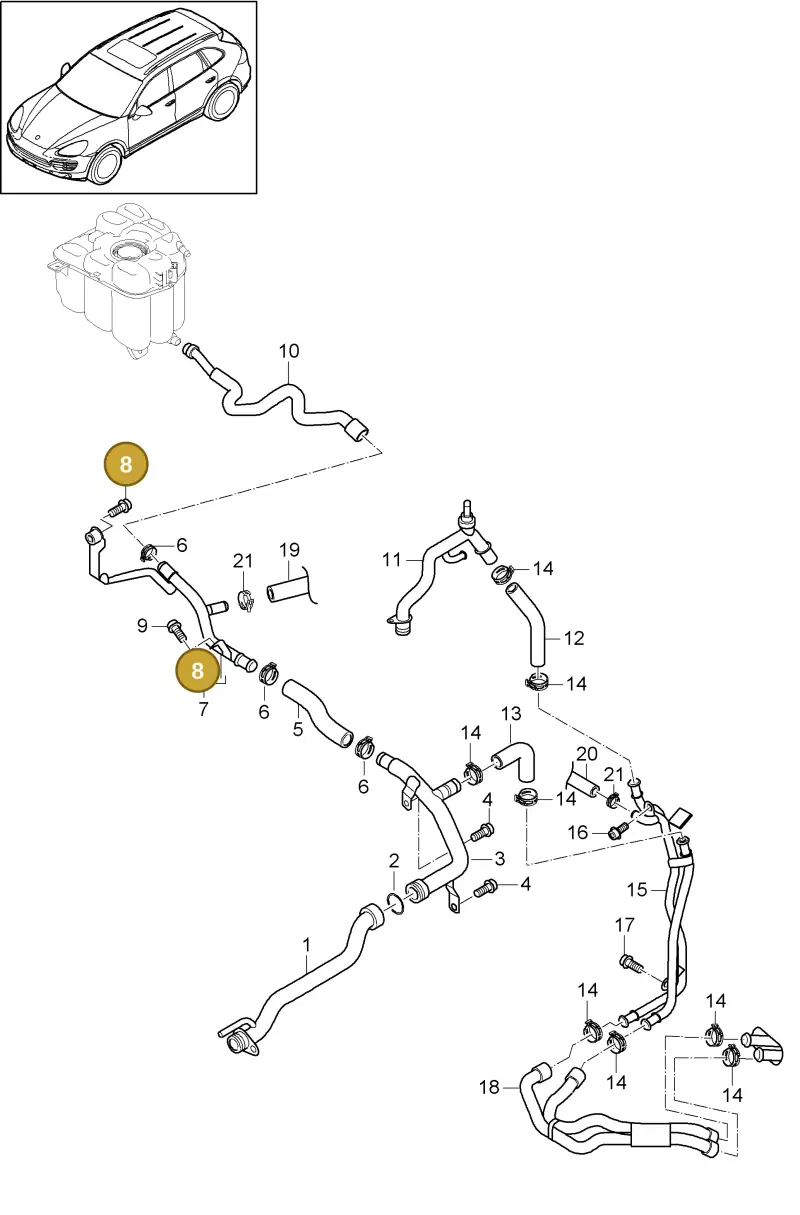 N10403203 — Porsche Cayenne (2010-2018) diagram p37105080, position 8