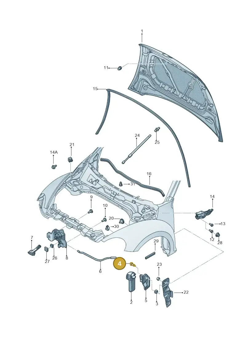 N10405502 — Volkswagen New Beetle             06> (2005-) diagram 467823100, position 4