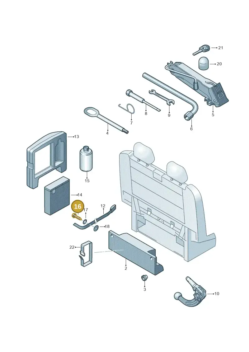N10405502 — Volkswagen California Camper (2011-2015) diagram 452011100, position 16