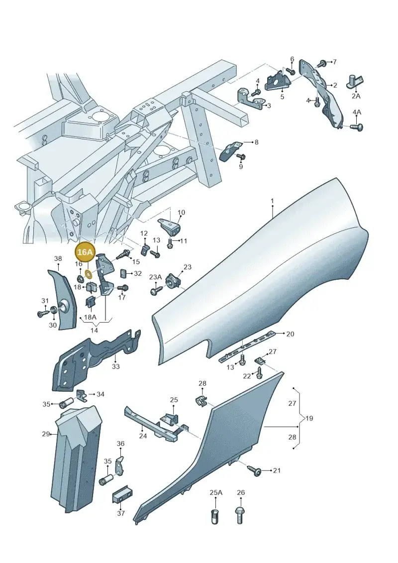 N10406105 — Audi R8 qu. 5.2 (2012-2015) diagram 618809600, position 16A