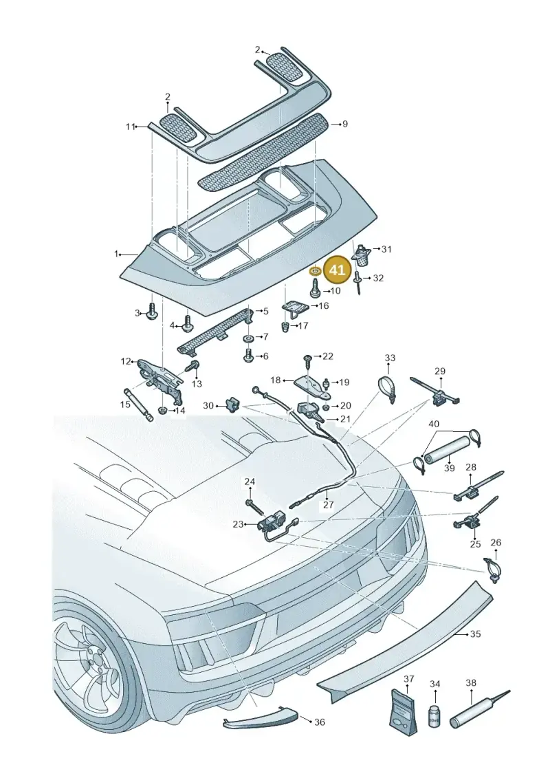 N10406105 — Audi R8 Spyder (2015-2024) diagram 872827100, position 41