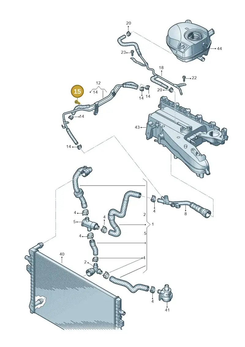 N10406504 — Volkswagen Golf 2.0 BlueMotion (2019-2024) diagram 793121110, position 15