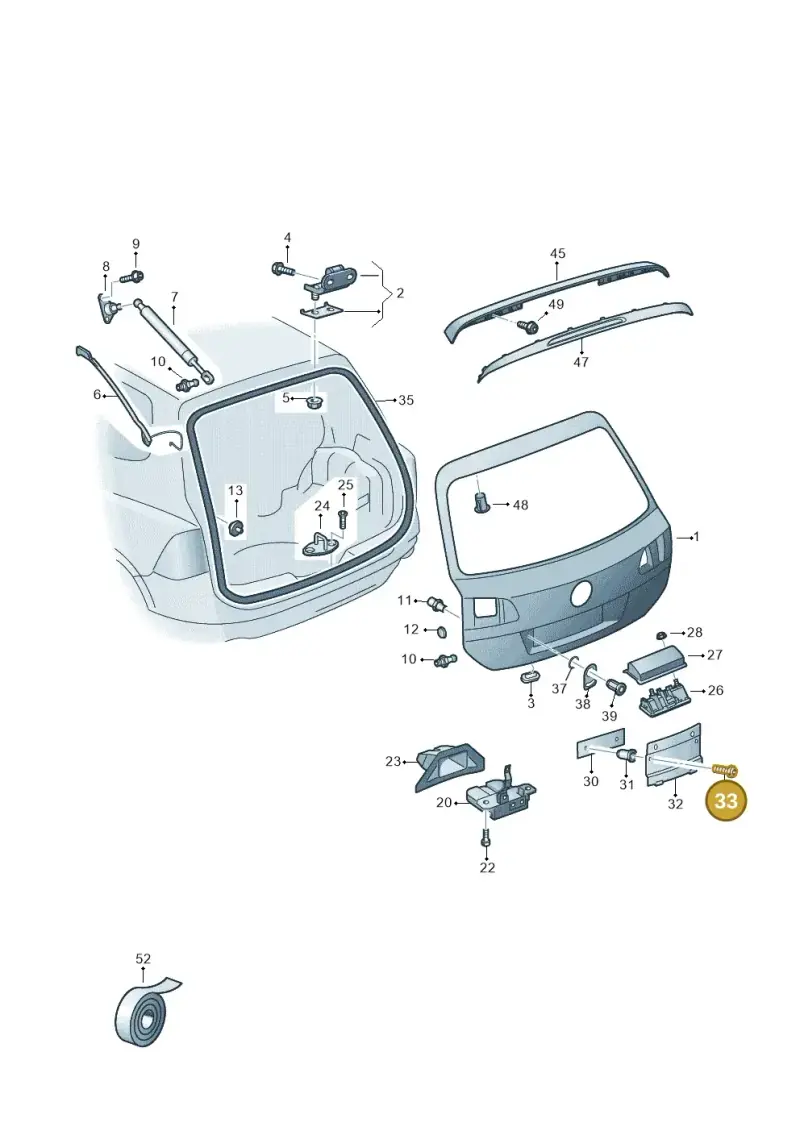 N10406505 — Volkswagen Touareg BlueMotion (2014-2018) diagram 787827100, position 33