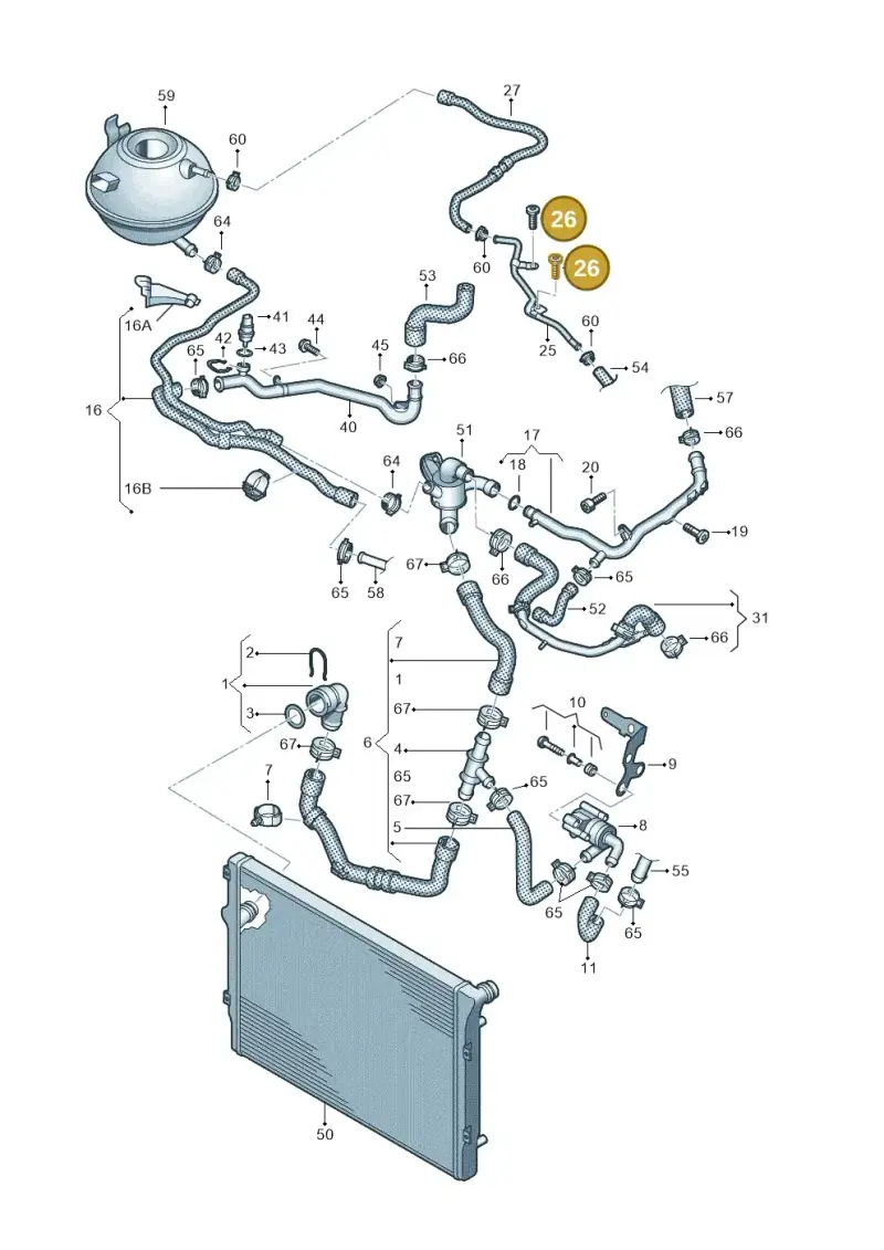 N10406505 — Volkswagen Jetta (2014-2017) diagram 866121350, position 26