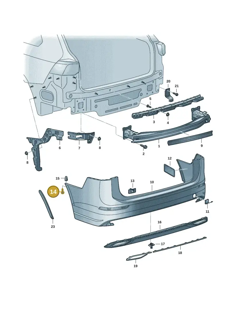 N10412804 — Volkswagen Golf 2.0 BlueMotion (2019-2024) diagram 5h0807060, position 14